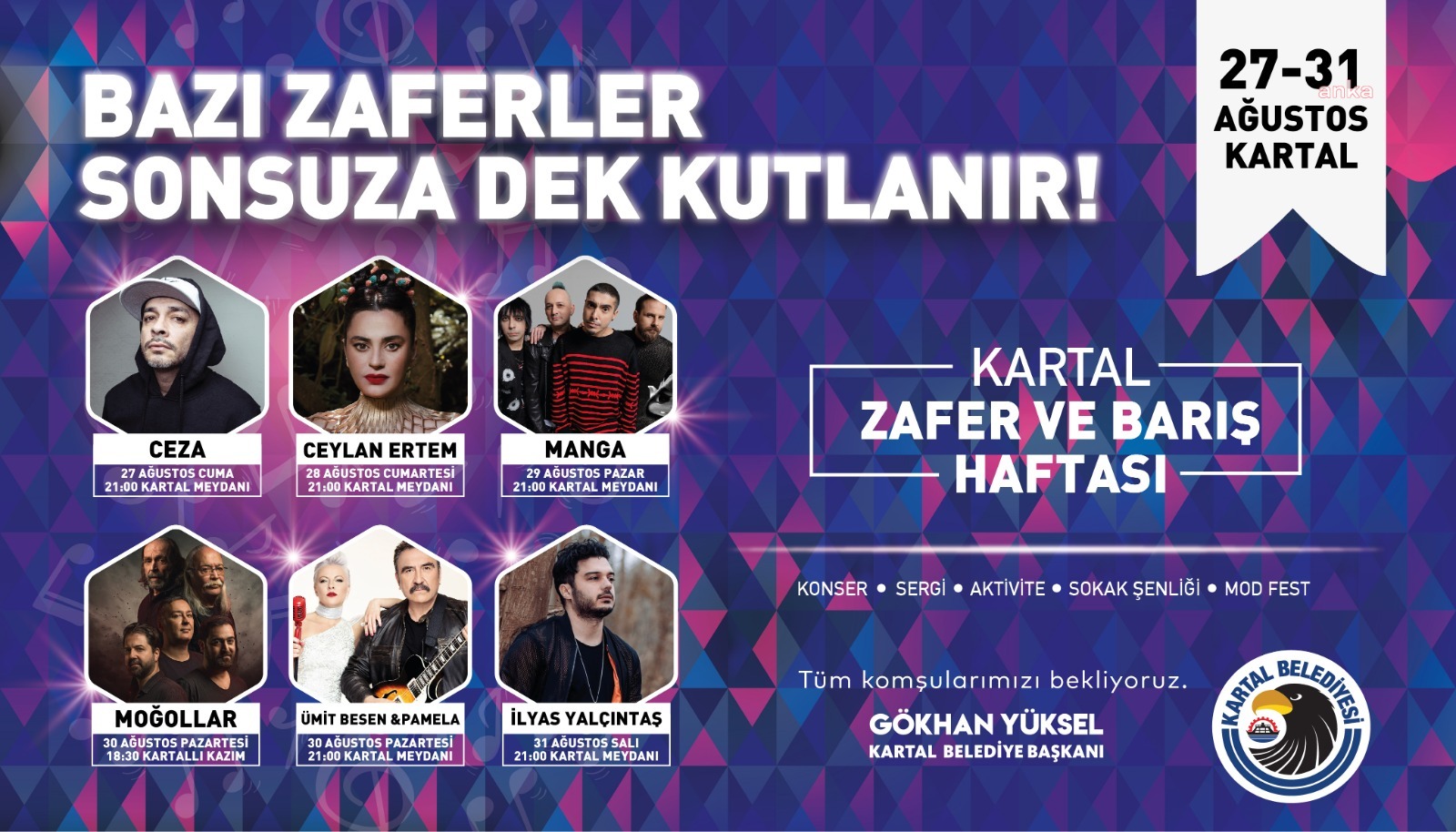 KARTAL’DA ZAFER BAYRAMI COŞKUSU 6 GÜN 6 GECE SÜRECEK