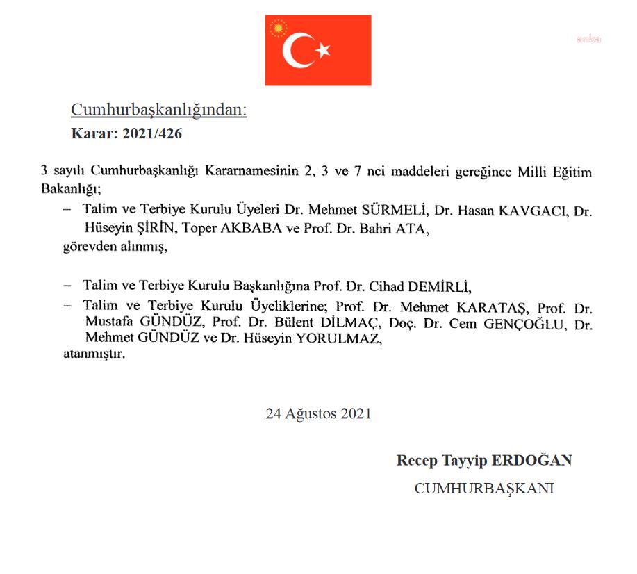 MEB TALİM VE TERBİYE KURULU'NA YENİ BAŞKAN