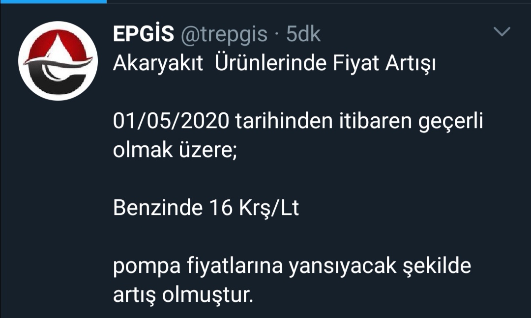 BENZİNE 16 KURUŞ ZAM