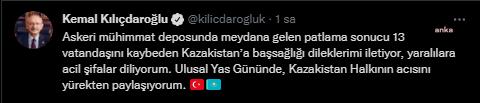 KILIÇDAROĞLU: "“KAZAKİSTAN HALKININ ACISINI YÜREKTEN PAYLAŞIYORUM”