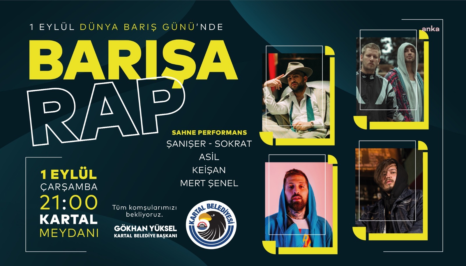 KARTAL BELEDİYESİ'NDEN DÜNYA BARIŞ GÜNÜ İÇİN "BARIŞA RAP" KONSERİ