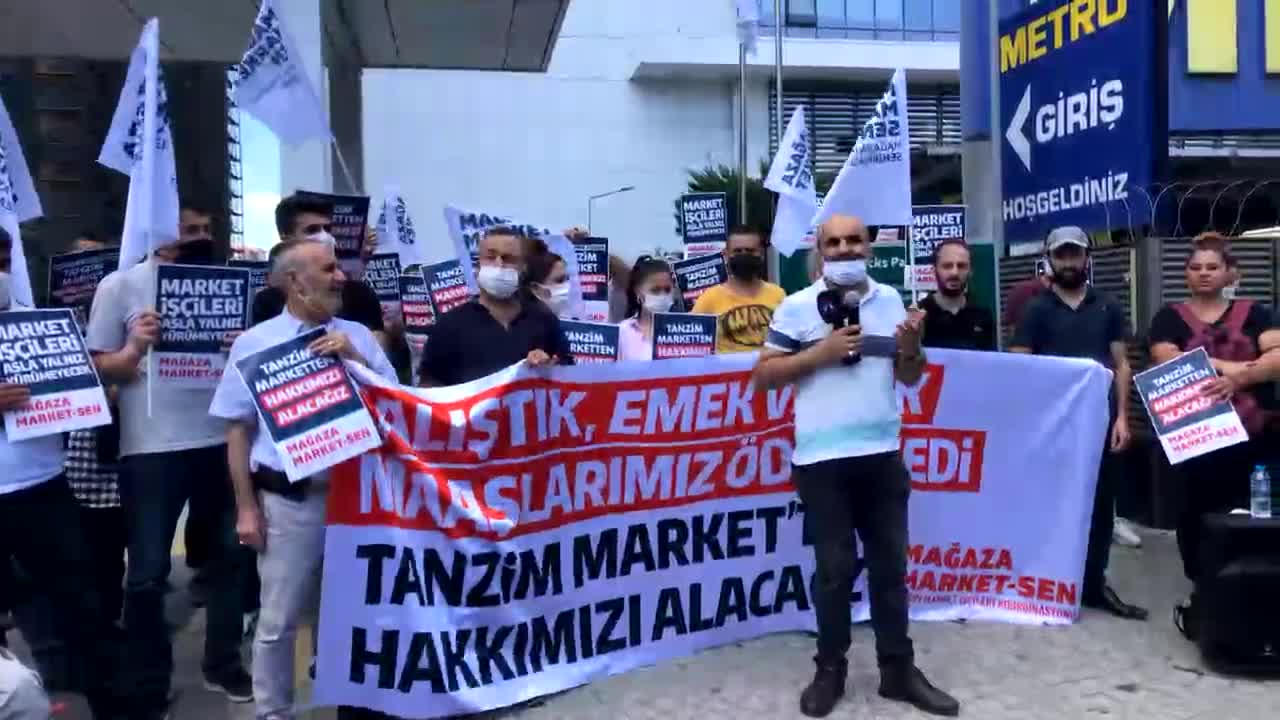 TANZİM MARKET İŞÇİLERİ, ALACAKLARI İÇİN EYLEM YAPTI: “HAKKIMIZI ALACAĞIZ”