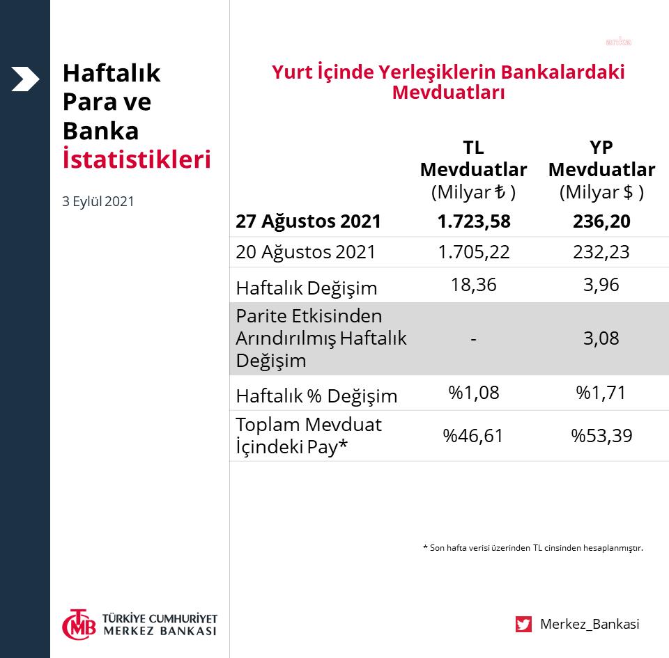 DÖVİZ MEVDUATLARININ TOPLAMI 236,2 MİLYAR DOLARA ÇIKTI