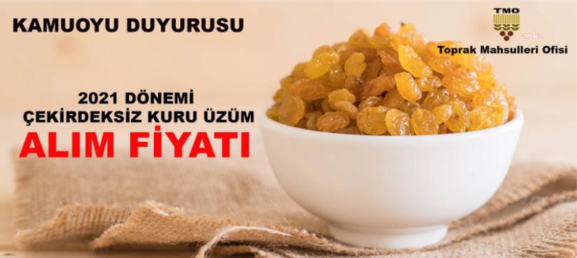 TMO KURU ÜZÜM ALIM FİYATINI AÇIKLADI: 13 TL
