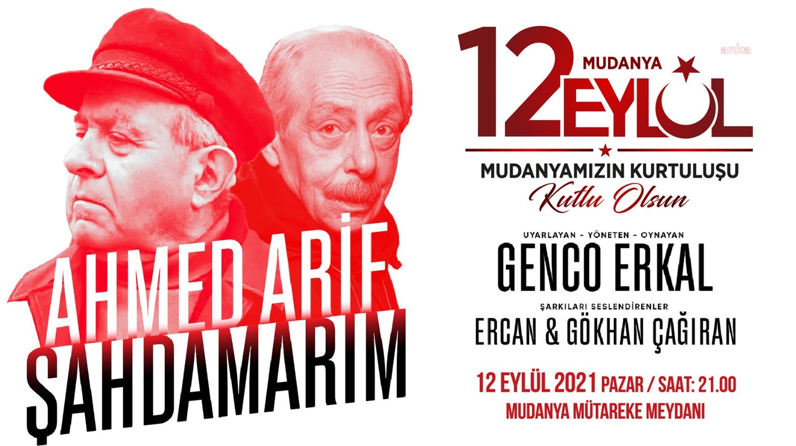 GENCO ERKAL “ŞAHDAMARIM” İLE 12 EYLÜL’DE MUDANYA’DA