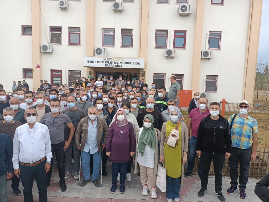 KÜTAHYA’DA ETİ MADEN İŞÇİLERİNDEN PROTESTO
