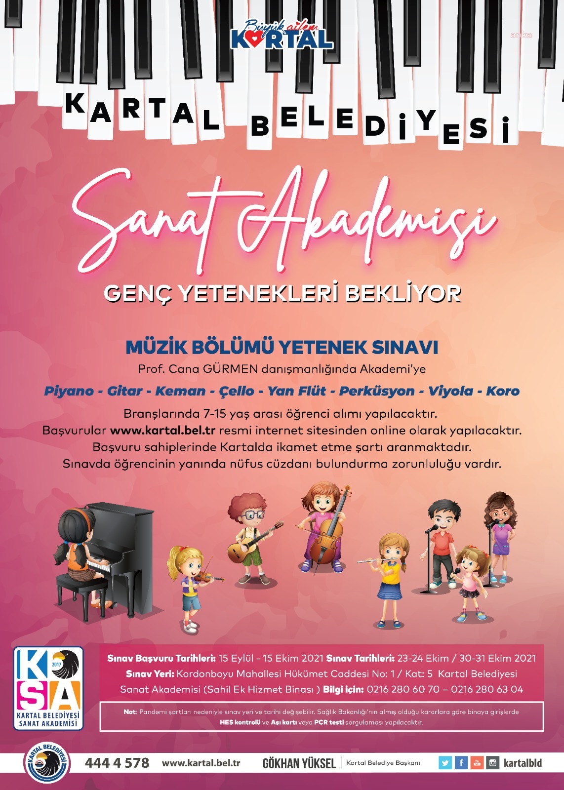 Kartal Belediyesi Sanat Akademisi genç yetenekleri bekliyor
