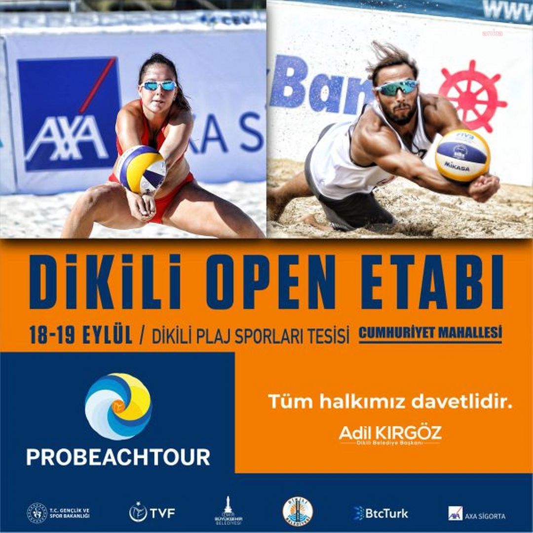 DİKİLİ'DE PLAJ VOLEYBOLU HEYECANI