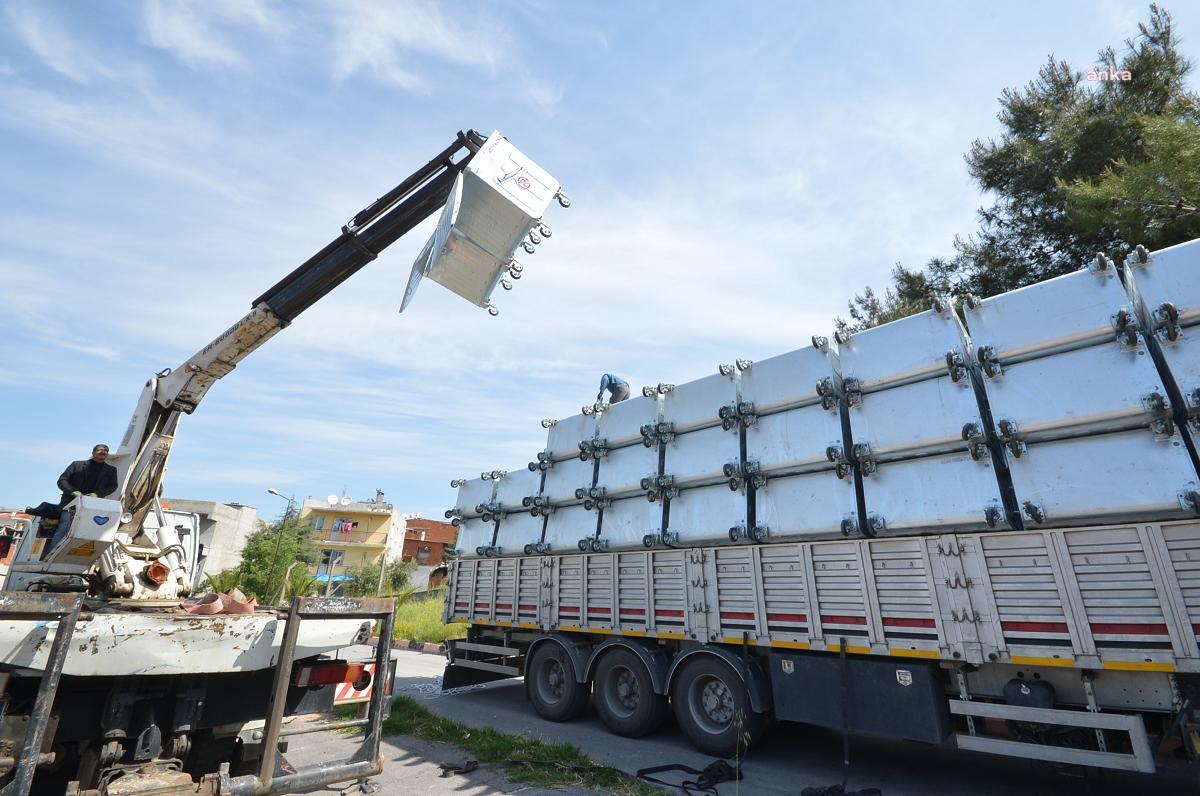 İZMİR BÜYÜKŞEHİR BELEDİYESİ'NDEN İLÇELERE 5 BİN 500 ÇÖP KONTEYNERİ
