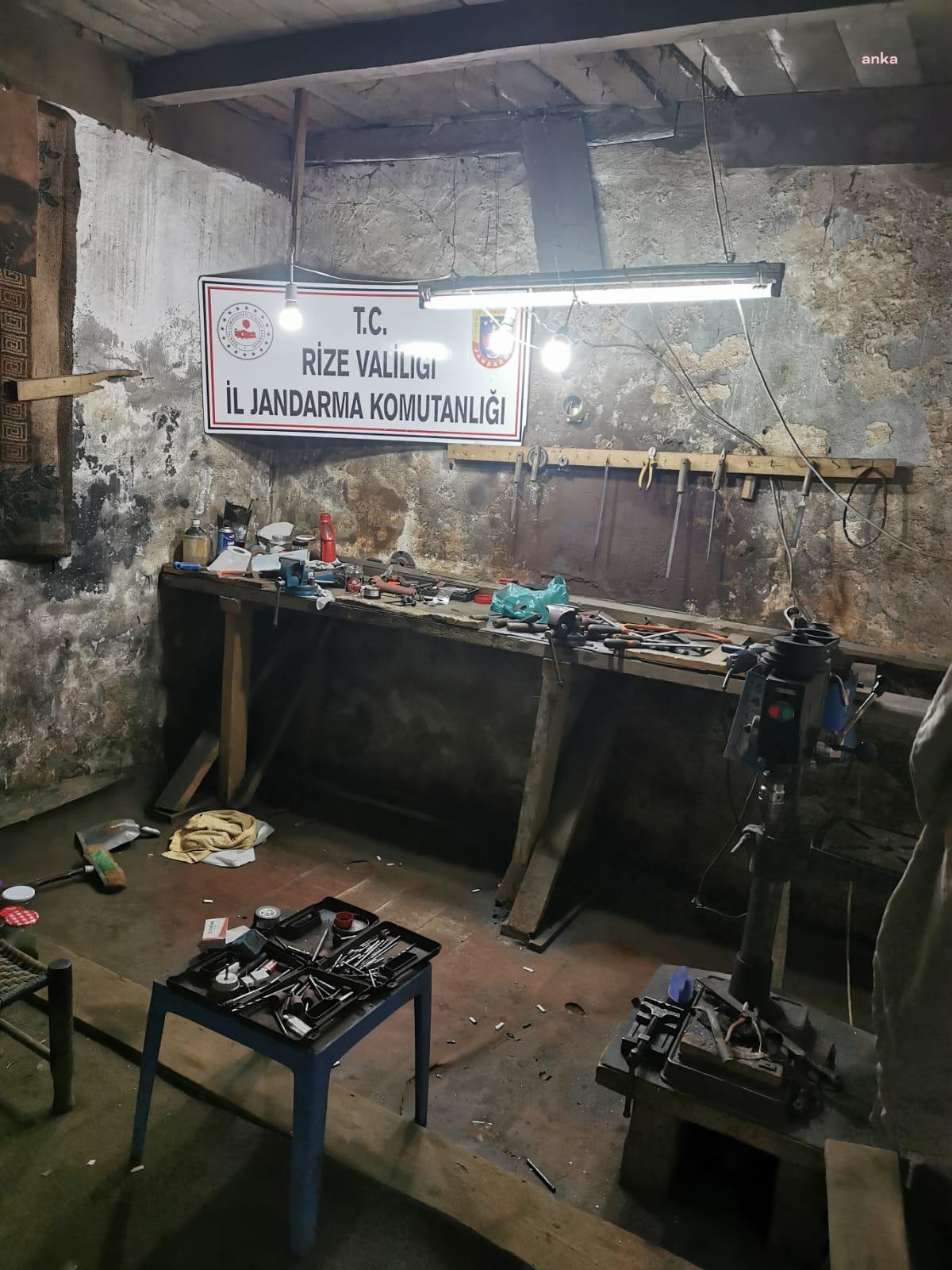 RİZE'DE KAÇAK SİLAH ATÖLYESİNE BASKIN