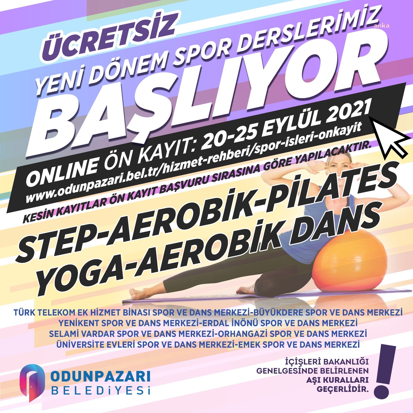 ODUNPAZARI BELEDİYESİ'NİN YENİ DÖNEM SPOR ATÖLYELERİ İÇİN ÖN KAYITLAR BAŞLIYOR