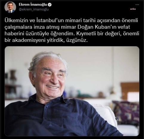 ÜNLÜ MİMAR, TARİHÇİ DOĞAN KUBAN HAYATINI KAYBETTİ