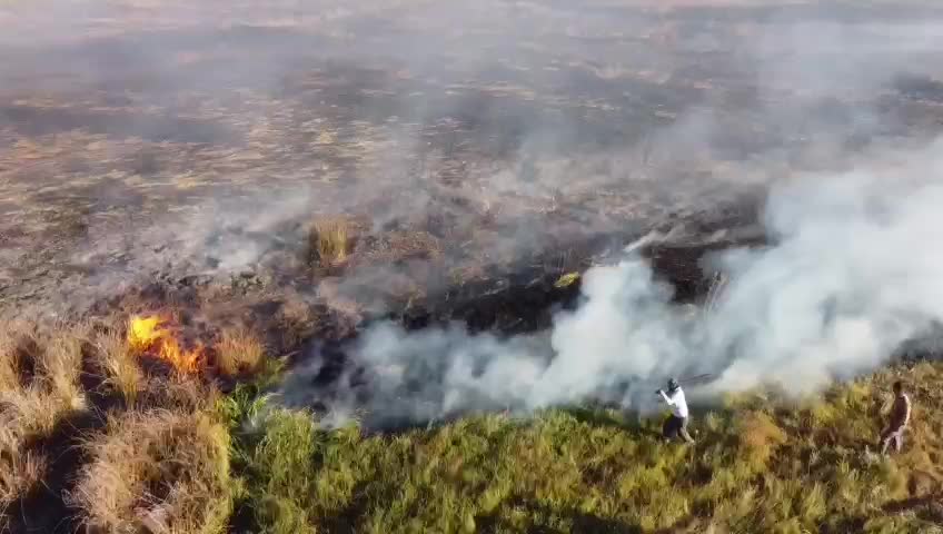 AFYONKARAHİSAR'DA KARAMIK GÖLÜNDE, SAZLIK ALANDA YANGIN