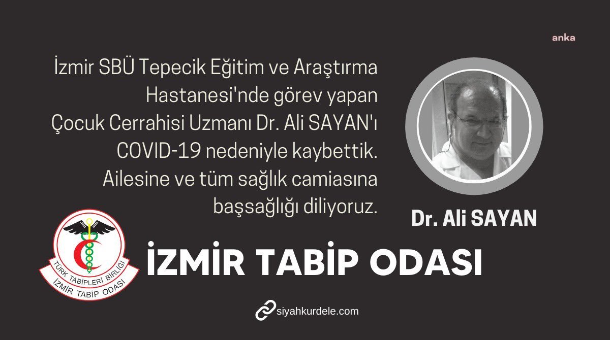 İZMİR'DE DOKTOR ALİ SAYAN KORONAVİRÜS NEDENİYLE YAŞAMINI YİTİRDİ