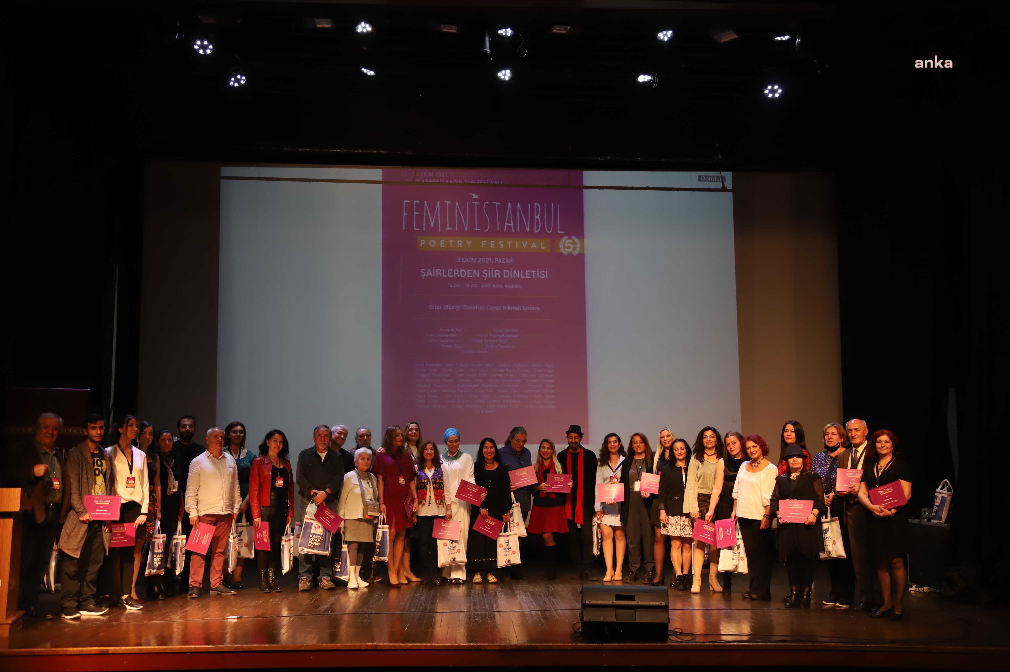 ULUSLARARASI KADIN ŞİİR FESTİVALİ FEMİNİSTANBUL'UN ONUR ÖDÜLÜ, DİSK GENEL BAŞKANI ARZU ÇERKEZOĞLU'NUN
