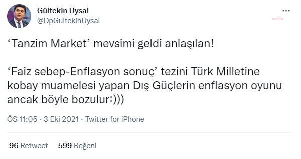 DEMOKRAT PARTİLİ UYSAL, ERDOĞAN'IN ALIŞVERİŞ GÖRÜNTÜLERİNE TEPKİ GÖSTERDİ: "BU AKIL DÜZEYİNİ GÖRÜNCE VAHAMETE KAPILMAMAK ELDE DEĞİL"