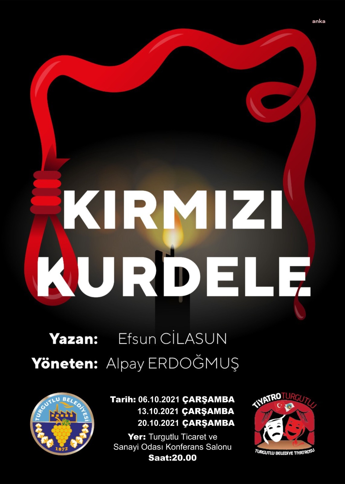 TURGUTLU BELEDİYESİ TİYATROSU “KIRMIZI KURDELE” OYUNUYLA SAHNEDE