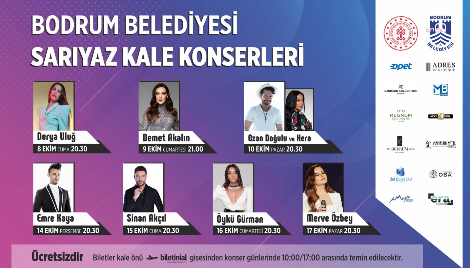 BODRUM BELEDİYESİ'NDEN "SARI YAZ KONSERLERİ"