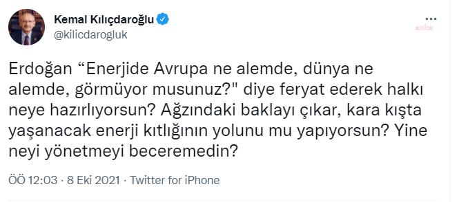 KILIÇDAROĞLU'DAN ERDOĞAN’A: "YİNE NEYİ YÖNETMEYİ BECEREMEDİN"