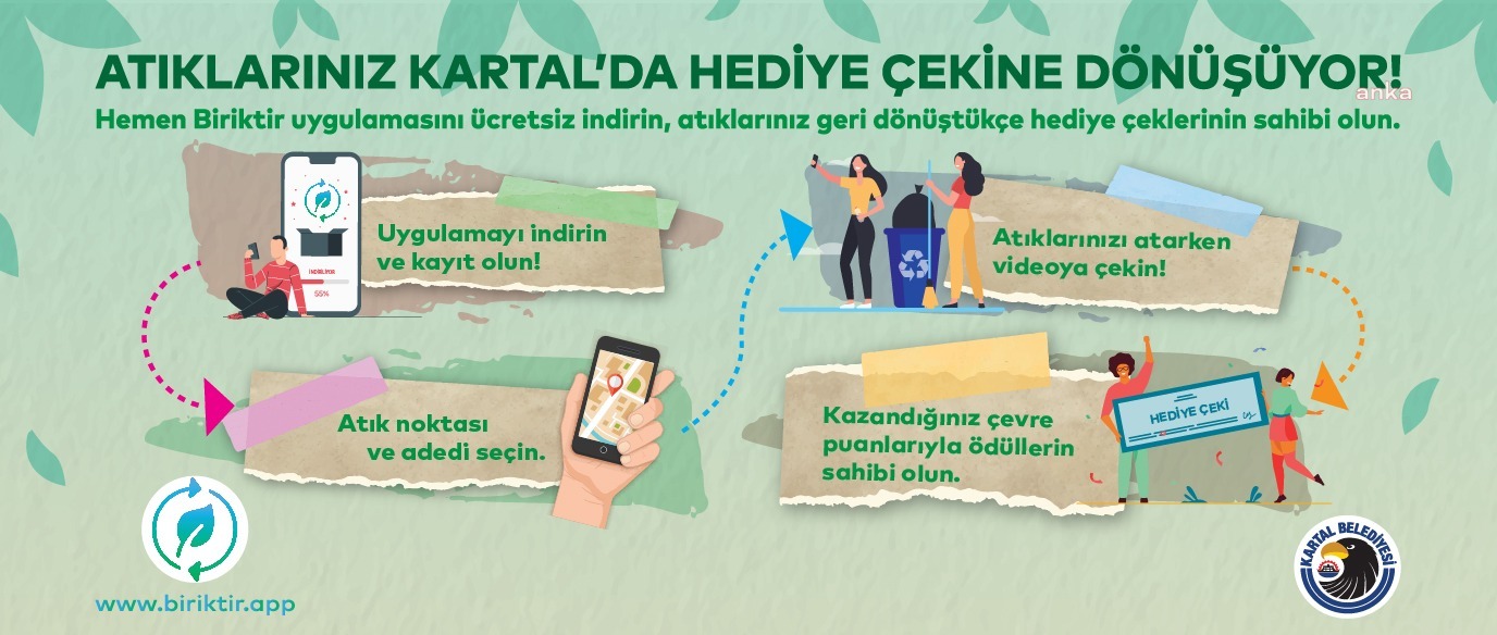 KARTAL’DA ATIKLAR HEDİYE ÇEKİNE DÖNÜŞÜYOR