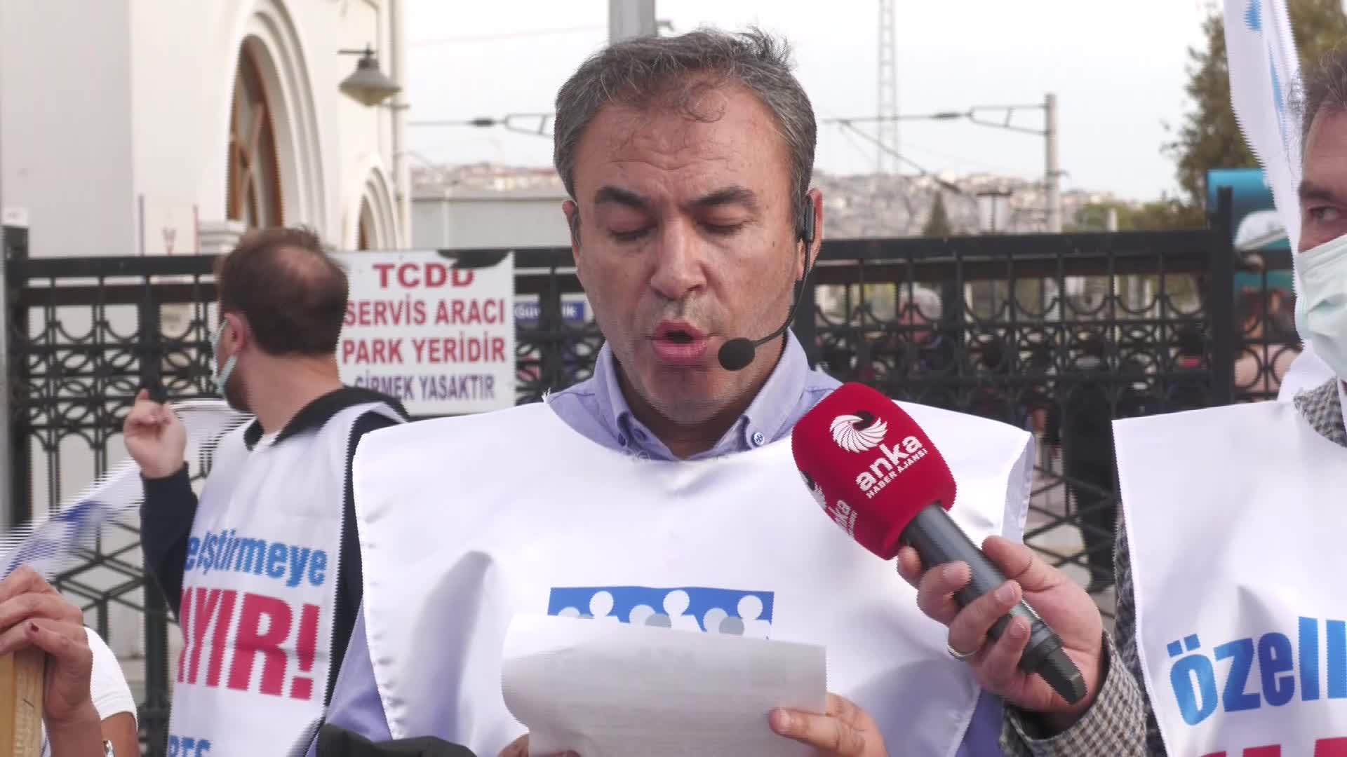 DEMİRYOLU İŞÇİLERİ, TCDD ÖZELLEŞTİRMESİNE KARŞI: "KAR ÖZELLEŞTİRİLECEK, ZARAR HALKA YIKILACAK!"