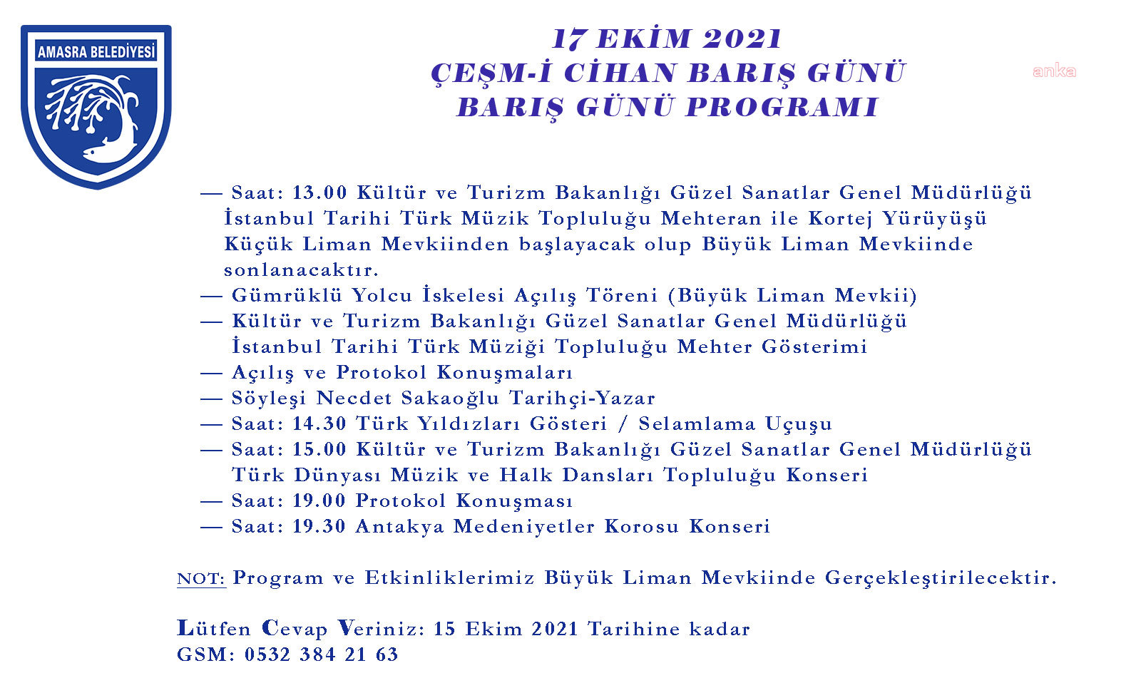 AMASRA, ÇEŞM-İ CİHAN BARIŞ GÜNÜ KUTLAMALARINA HAZIRLANIYOR