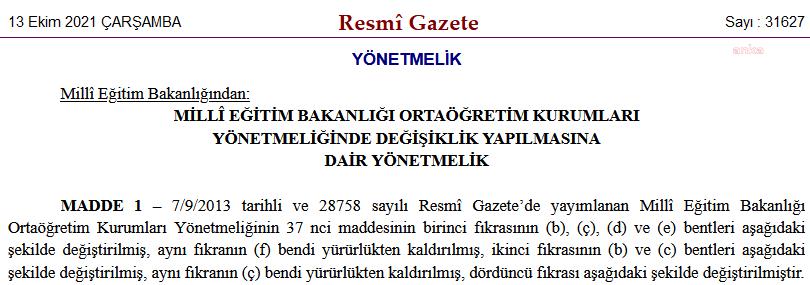 LİSELERDE OKUL TÜRLERİ ARASINDA NAKİL VE GEÇİŞLER KOLAYLAŞTI