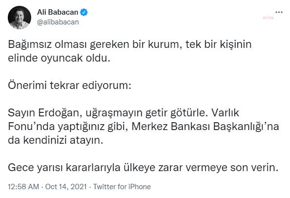 BABACAN: GECE YARISI KARARLARIYLA ÜLKEYE ZARAR VERMEYE SON VERİN