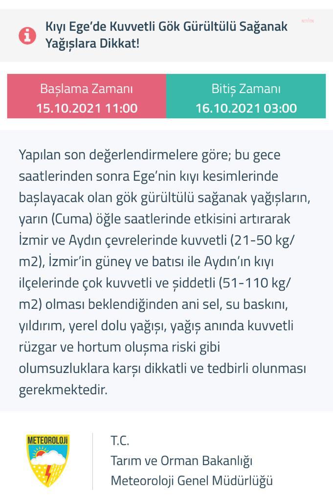 EGE'DE FIRTINA VE SAĞANAK ALARMI!