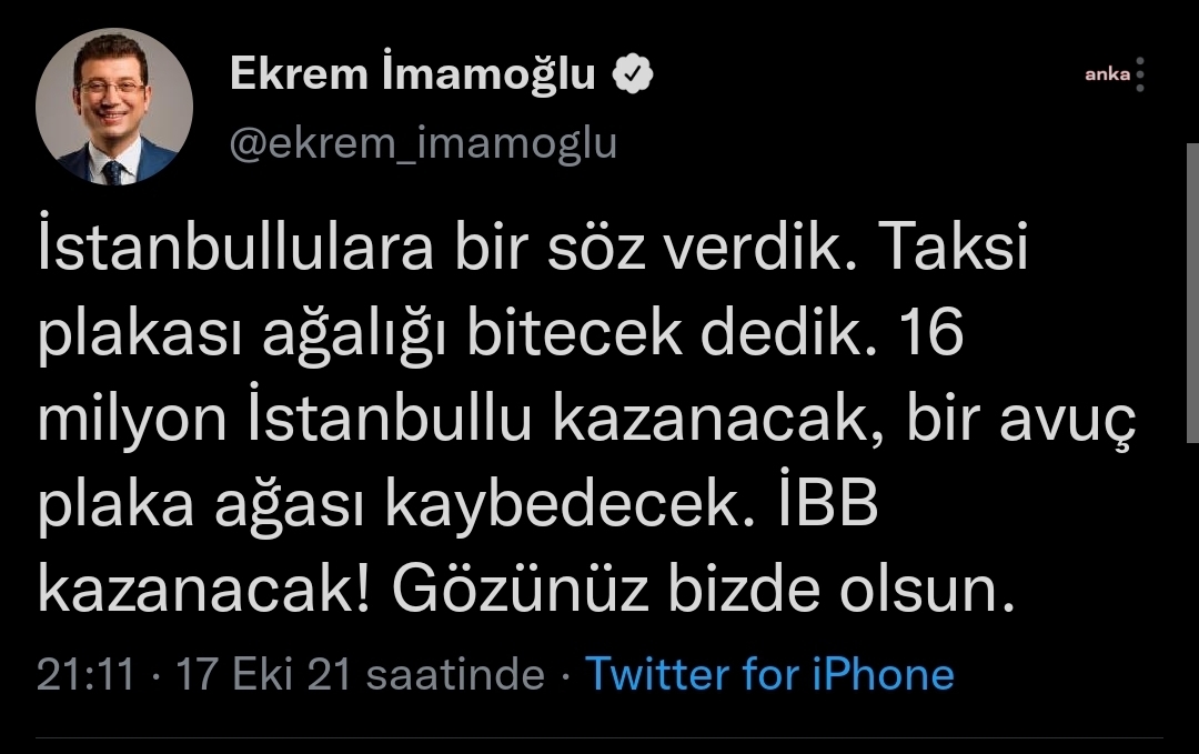 İBB, TAKSİ PLAKALARINI MERCEK ALTINA ALACAK, "ŞOFÖRLÜK MESLEĞİ GEÇİM KAYNAĞI OLMAYAN" KİMSE TAKSİ PLAKASI ALAMAYACAK”