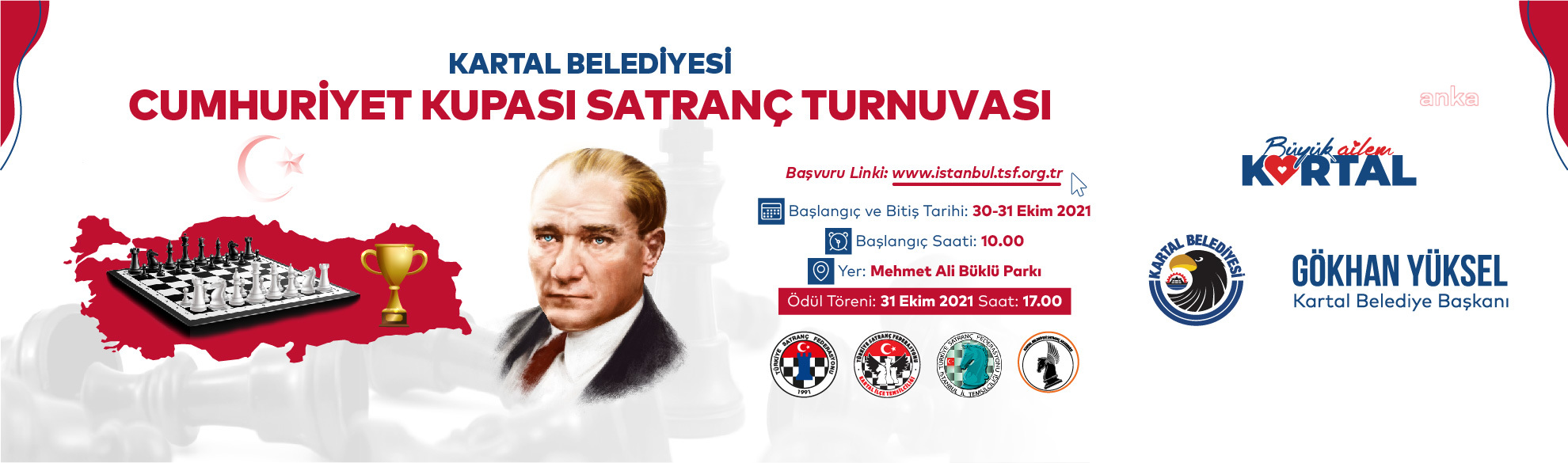 Kartal’da Cumhuriyet Kupası Satranç Turnuvası heyecanı başlıyor