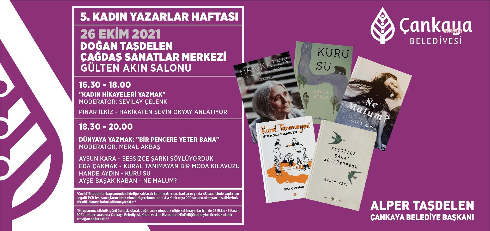 ÇANKAYA'DA 5. KADIN YAZARLAR HAFTASI BAŞLIYOR