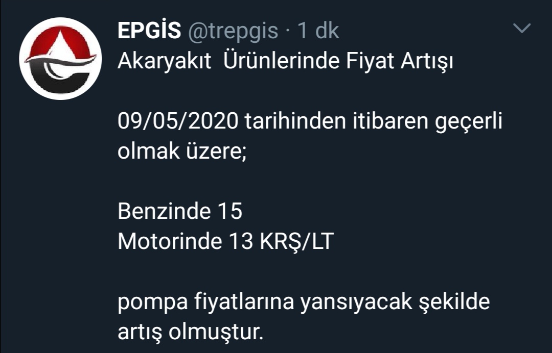 BENZİNE 15 MOTORİNE 13 KURUŞ ZAM