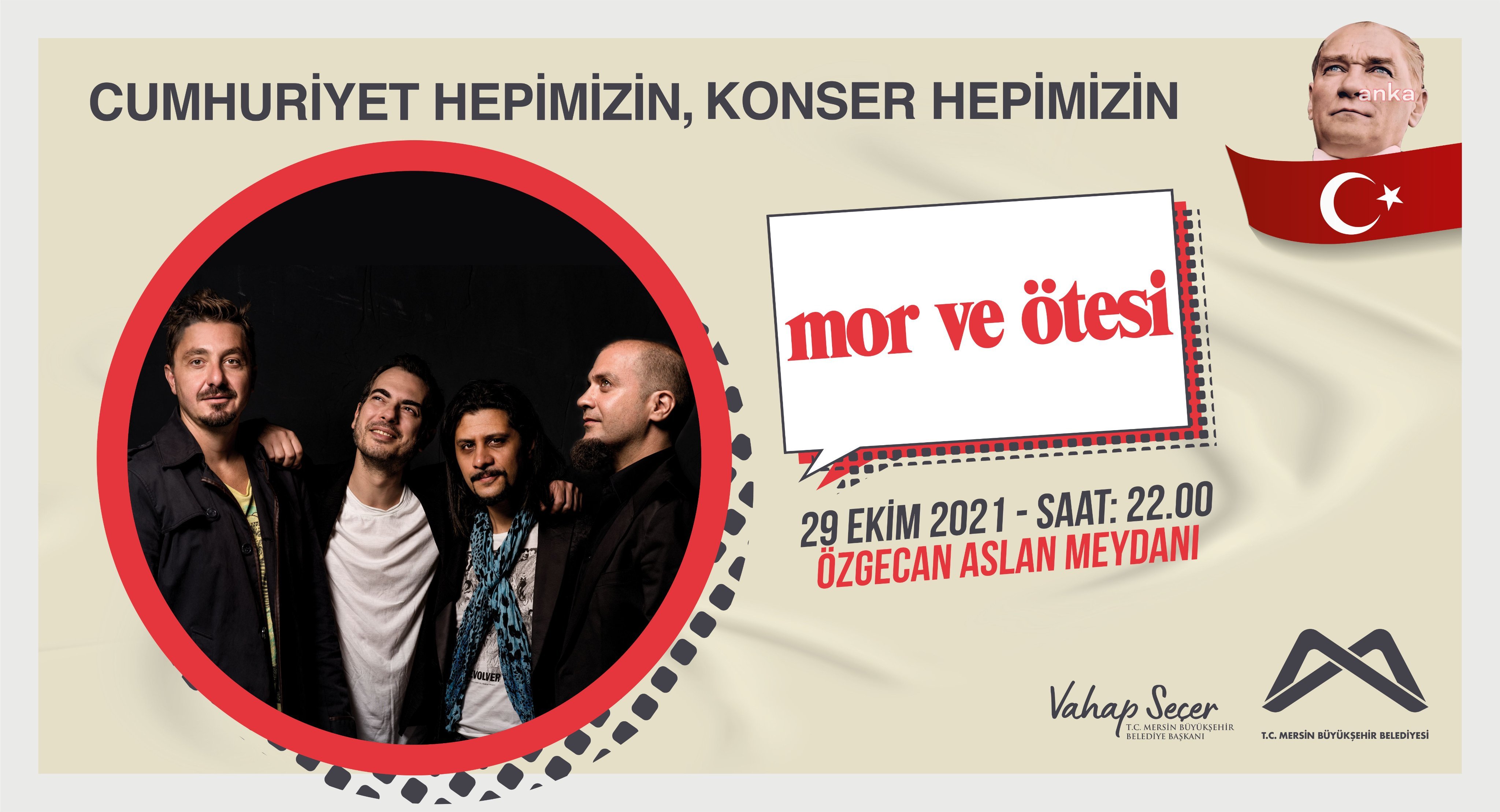 MERSİN BÜYÜKŞEHİR’DEN CUMHURİYET KONSERLERİNE DAVET