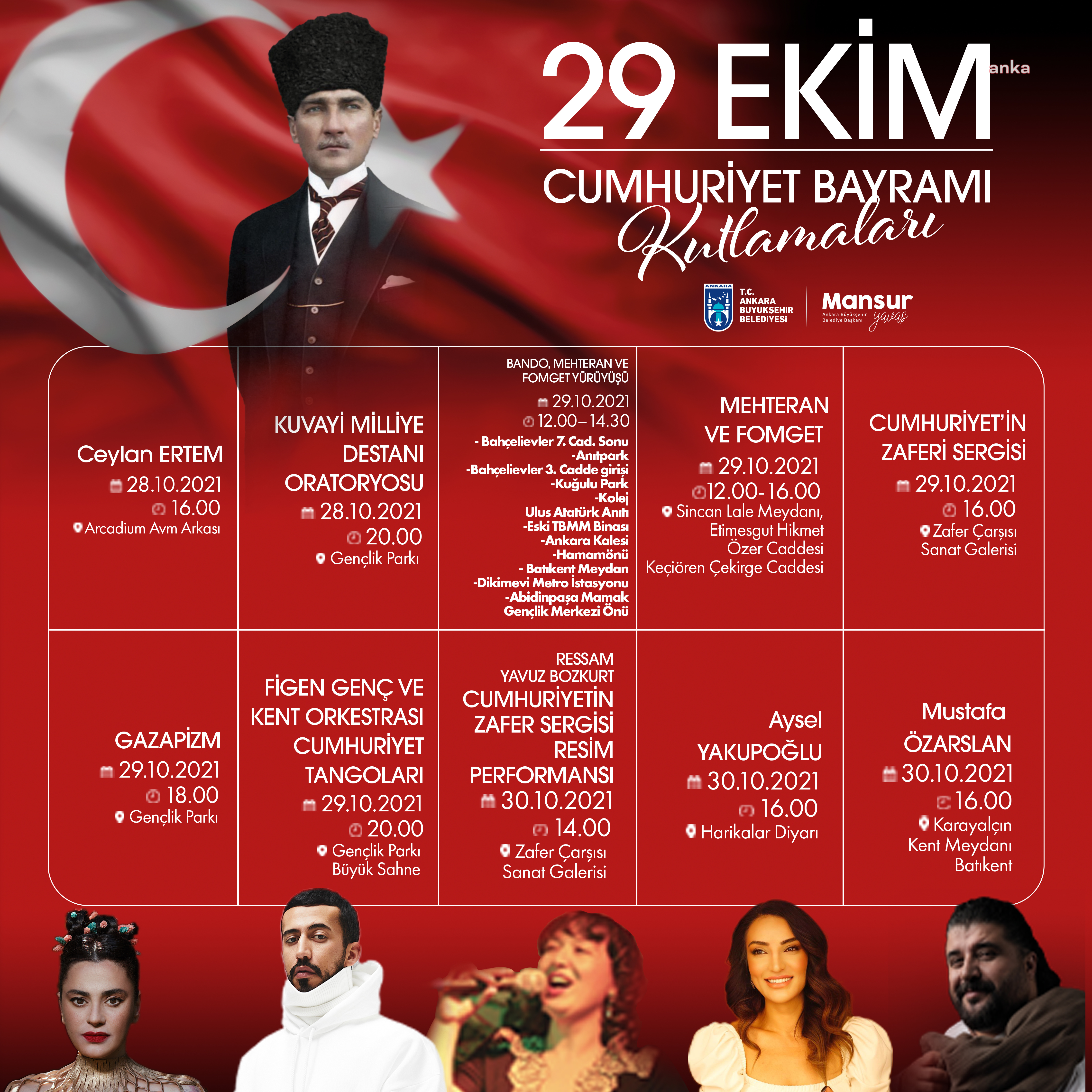 BAŞKENT’TE 29 EKİM CUMHURİYET BAYRAMI ÜÇ GÜNLÜK ETKİNLİKLERLE KUTLANACAK