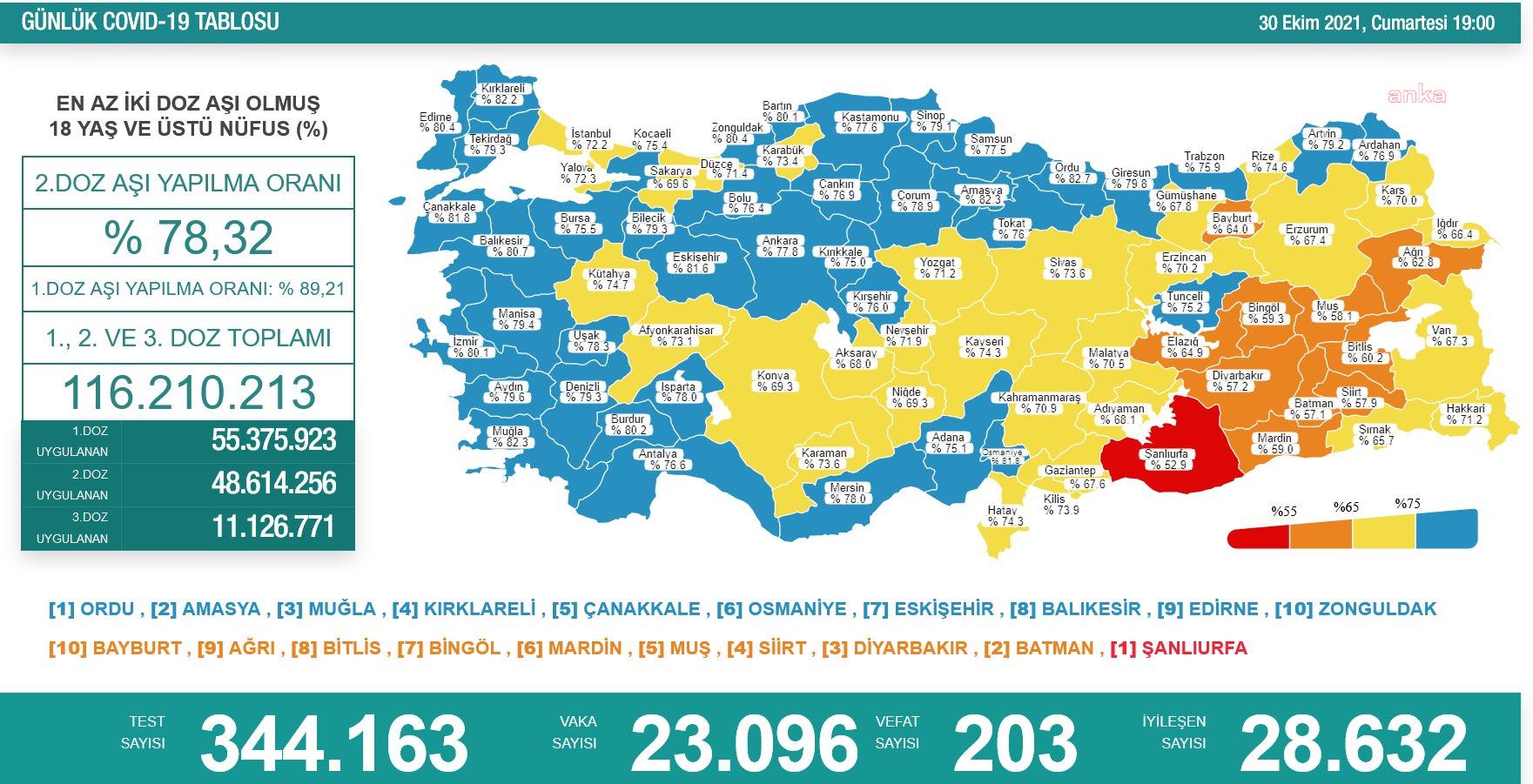 KORONAVİRÜS NEDENİYLE 203 KİŞİ DAHA HAYATINI KAYBETTİ.