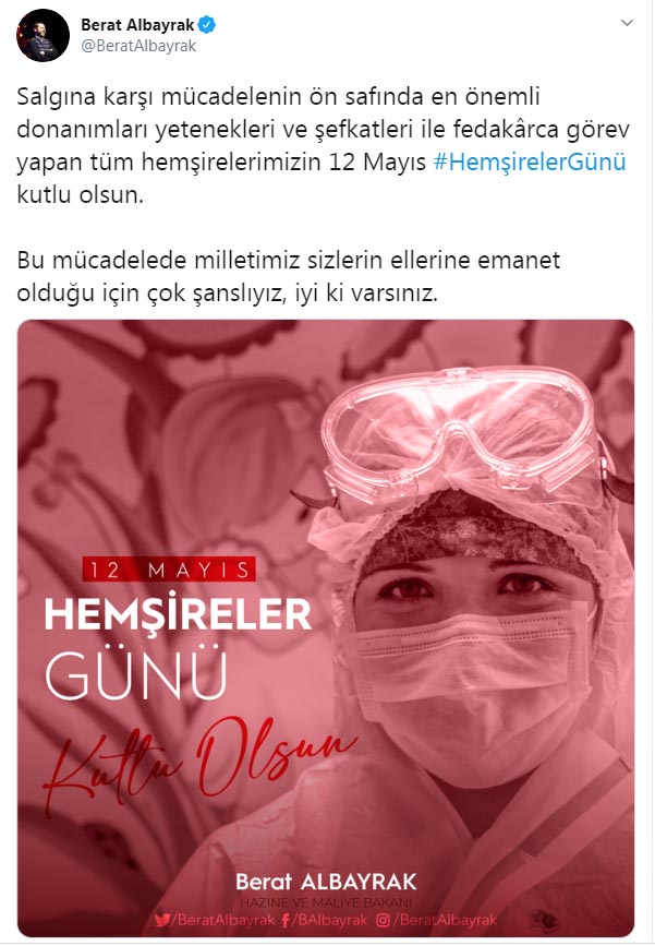 ALBAYRAK'TAN 'HEMŞİRELER GÜNÜ' MESAJI