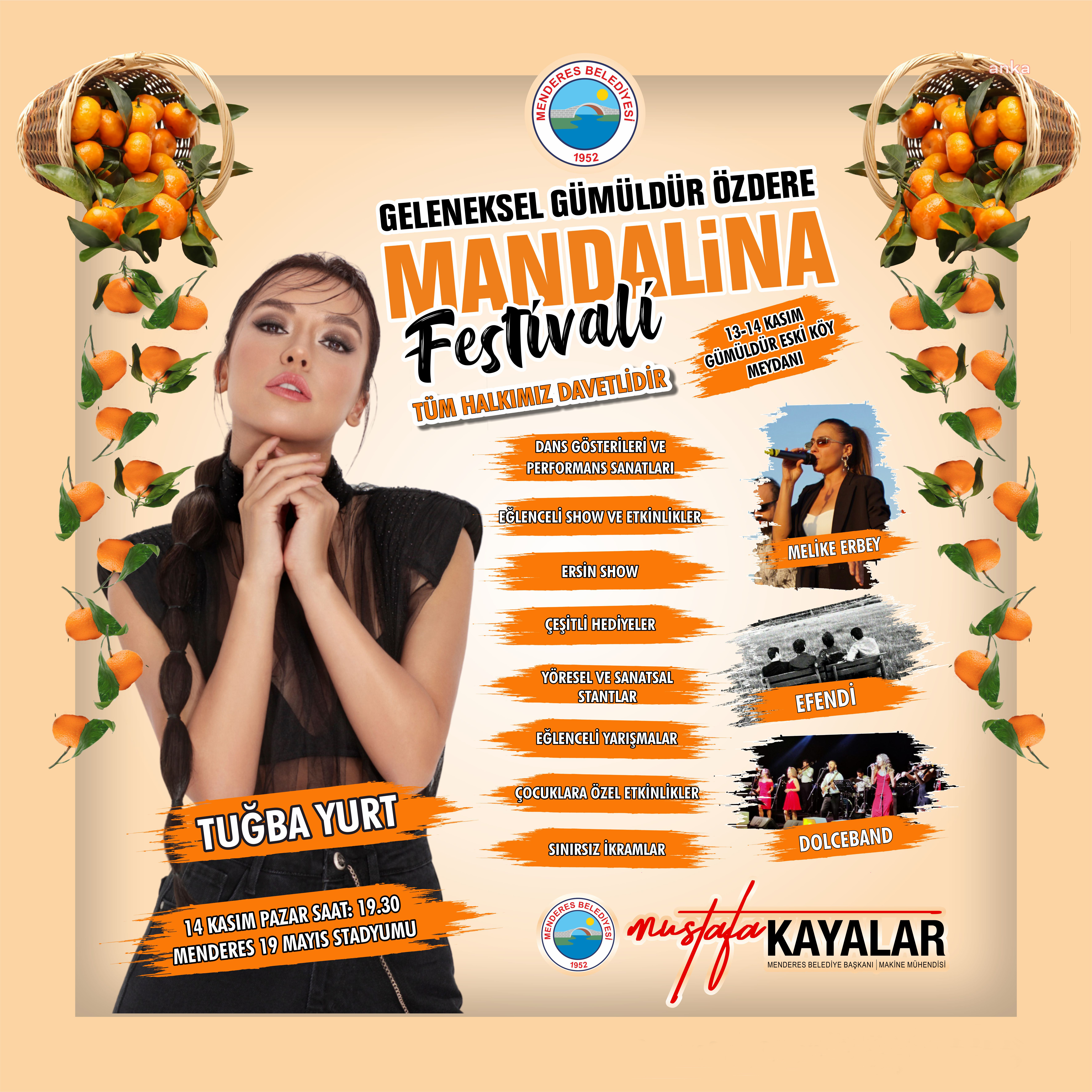 MENDERES’TE MANDALİNA FESTİVALİ İÇİN GERİ SAYIM