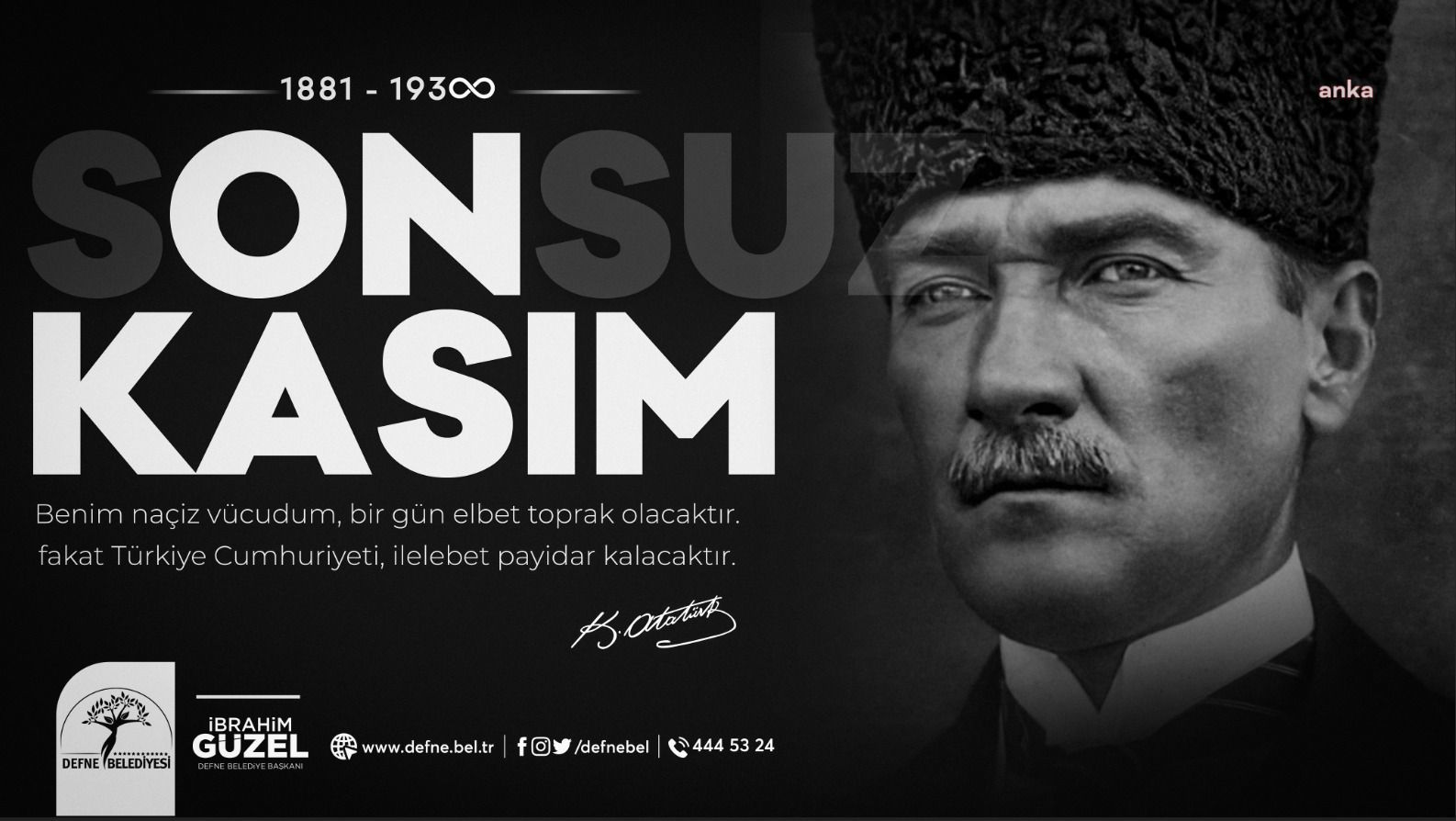DEFNE BELEDİYE BAŞKANI GÜZEL: "DEVRİMLERİNİN BEKÇİSİ, KURDUĞU LAİK CUMHURİYETİN SAVUNUCUSU OLACAĞIZ"