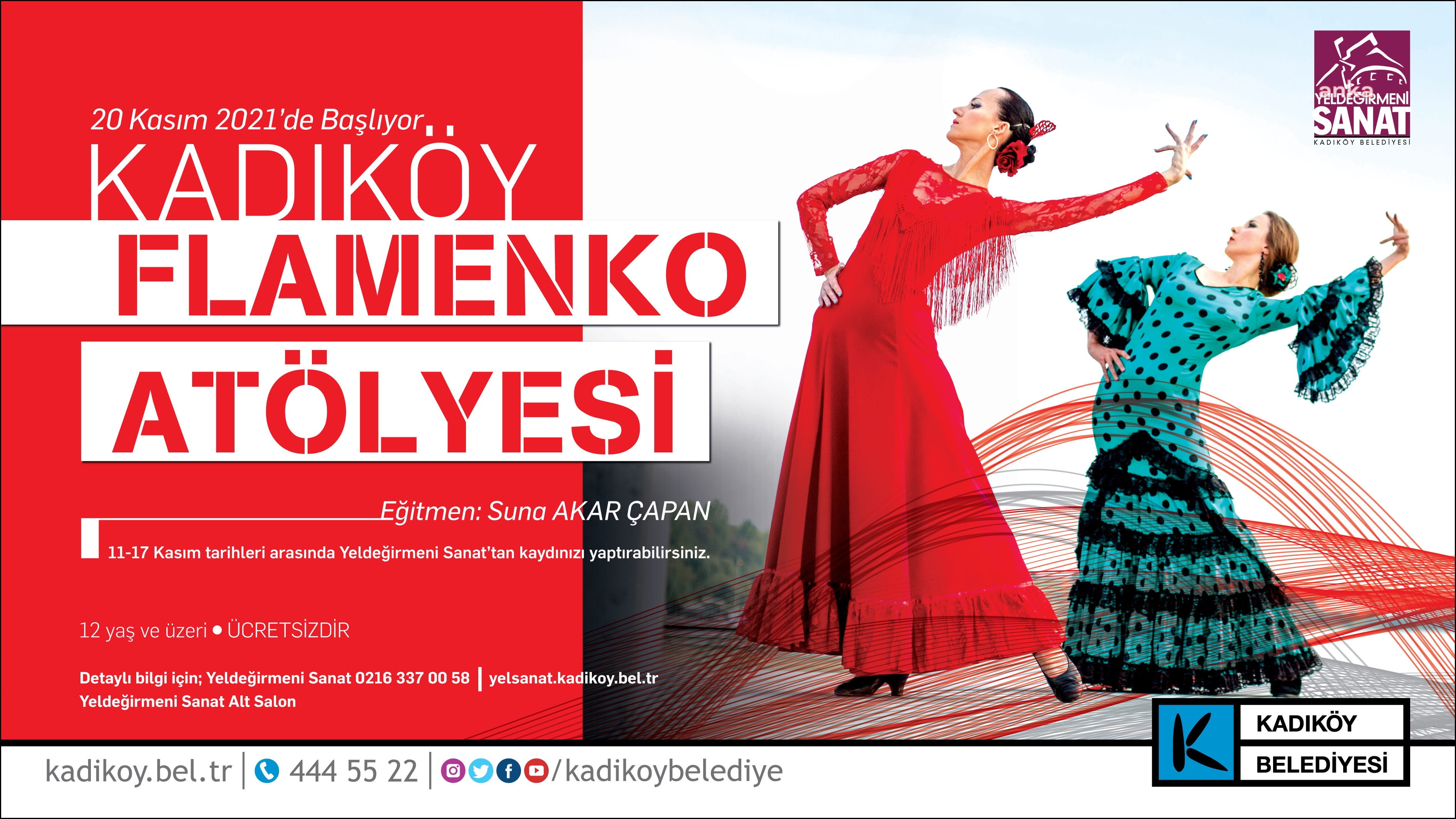 KADIKÖY BELEDİYESİ'NDEN YELDEĞİRMENİ SANAT’TA ÜCRETSİZ FLAMENKO ATÖLYESİ