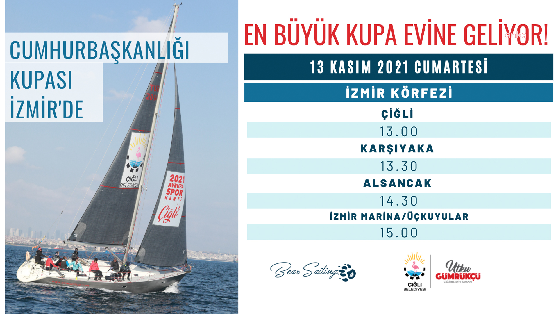CUMHURBAŞKANLIĞI KUPASI ÇİĞLİ’DEN KÖRFEZ TURUNA ÇIKIYOR