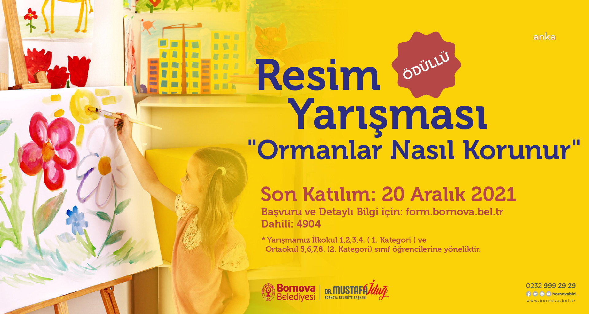 BORNOVA BELEDİYESİ'NDEN ORMAN YANGINLARIYLA İLGİLİ RESİM YARIŞMASI