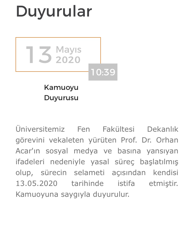 GAZİ ÜNİVERSİTESİ FEN FAKÜLTESİ DEKANI TEPKİ ÇEKEN SÖZLERİNİN ARDINDAN İSTİFA ETTİ