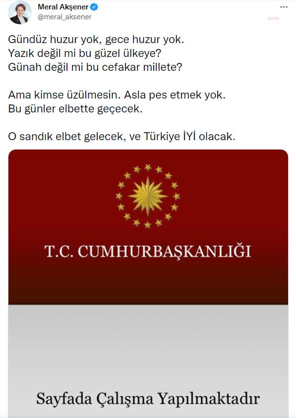 AKŞENER: "GÜNDÜZ HUZUR YOK, GECE HUZUR YOK"