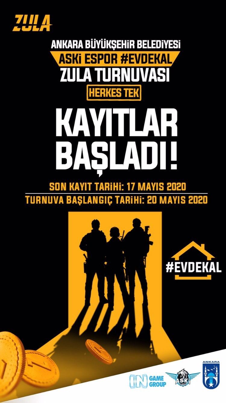 ANKARA BÜYÜKŞEHİR, “ZULA?#EVDEKAL ESPOR TURNUVASI” İLE ESPOR SEVERLERİ BULUŞTURUYOR