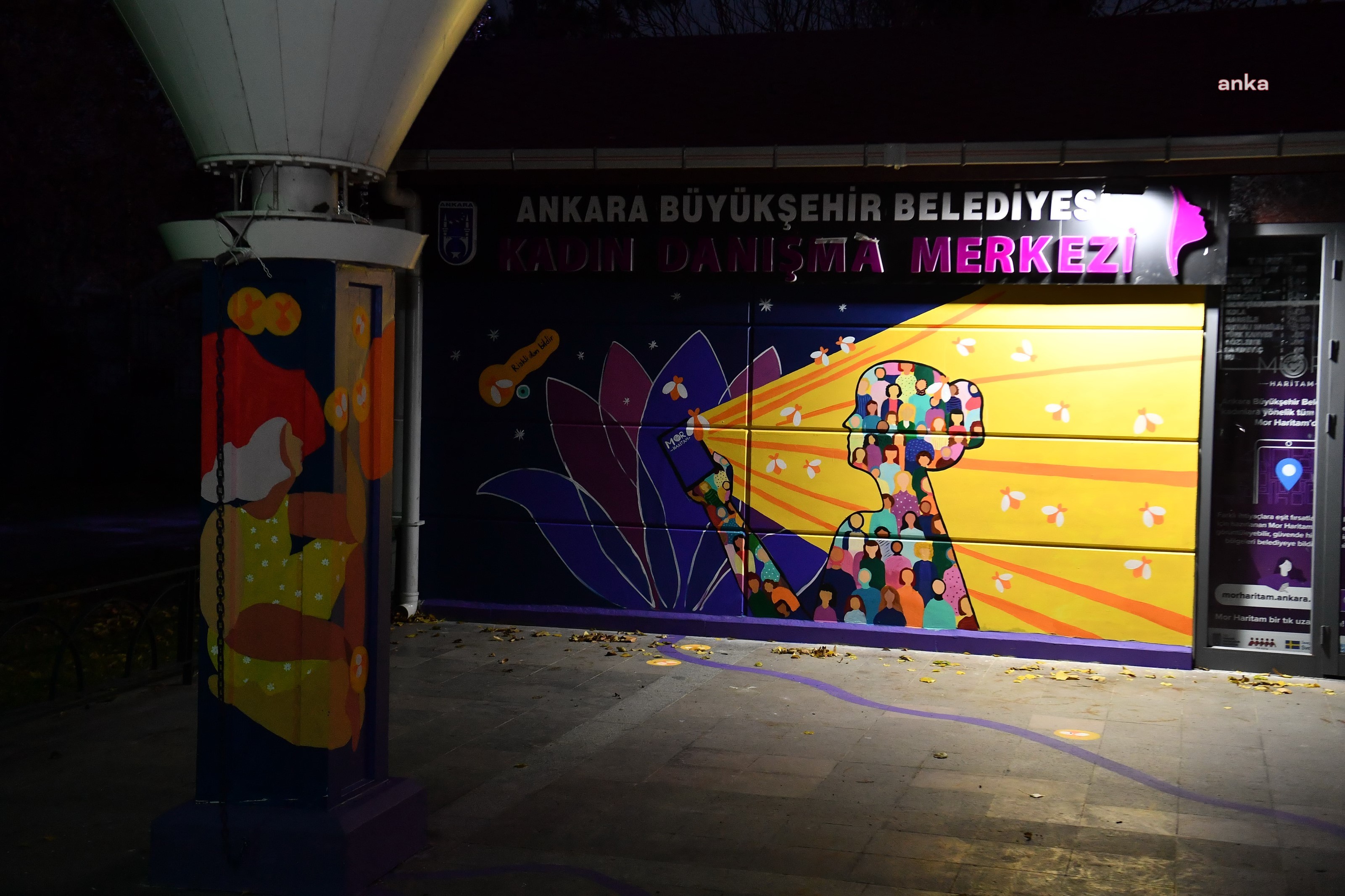 ANKARA'DA DUVARLAR MOR HARİTAM UYGULAMASI İLE RENKLENDİ