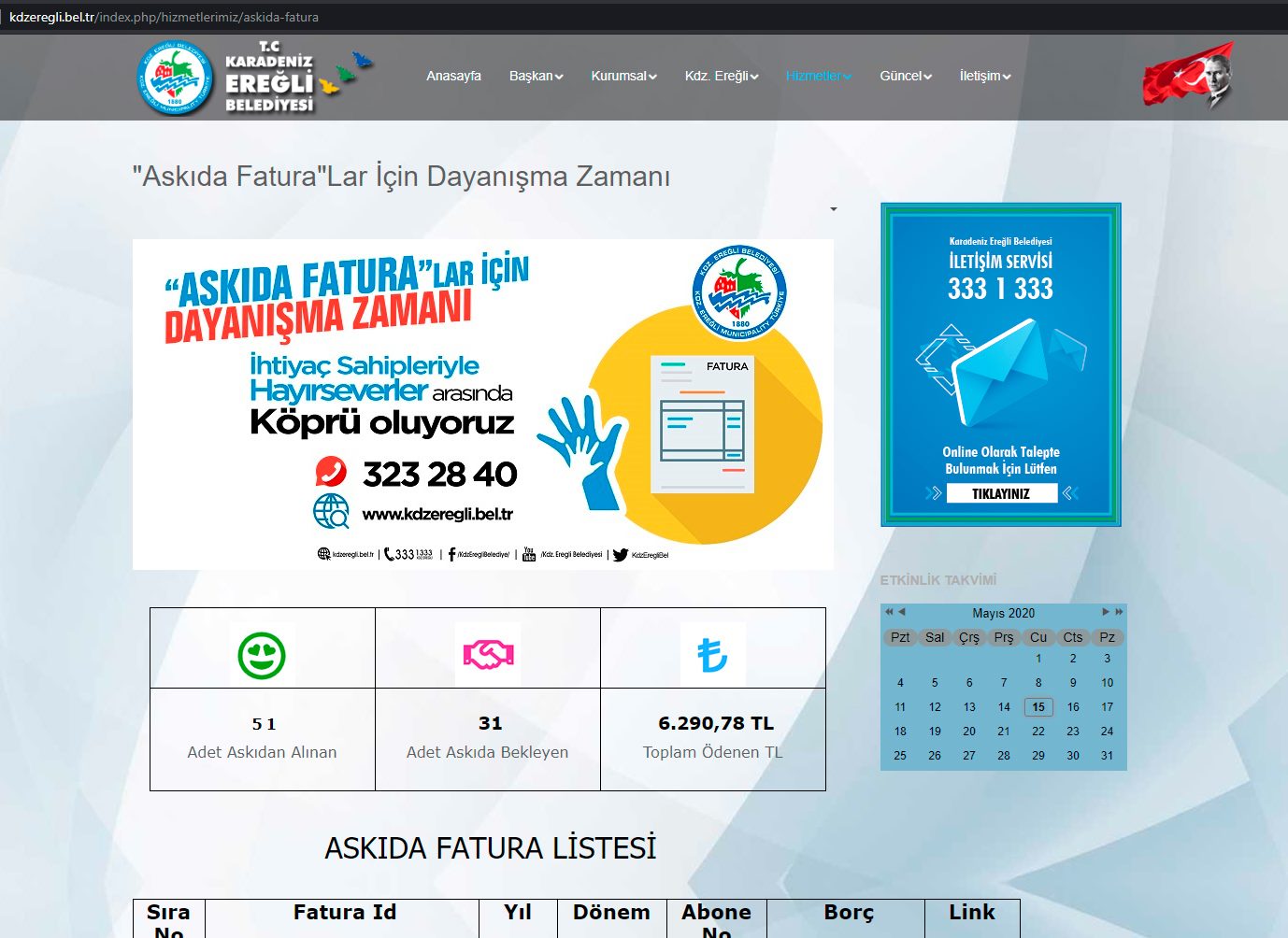 KDZ. EREĞLİ'DE ‘ASKIDA FATURA’ UYGULAMASINA VATANDAŞTAN DESTEK