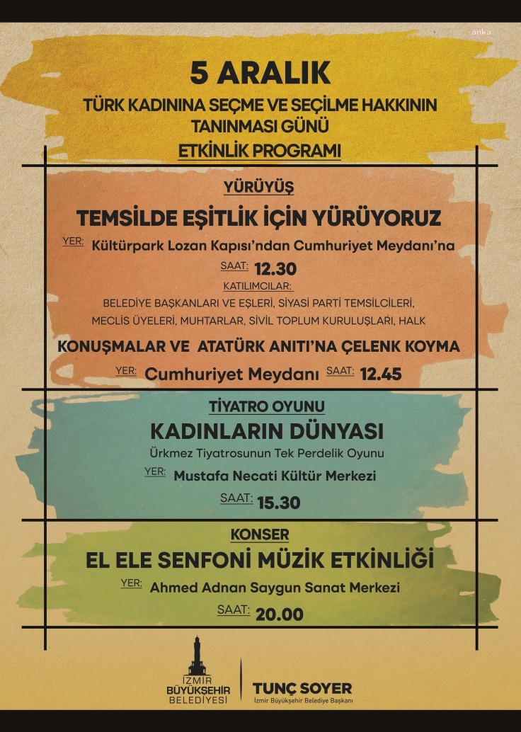 İZMİR'DE KADINLAR 'TEMSİLDE EŞİTLİK' İÇİN YÜRÜYECEK