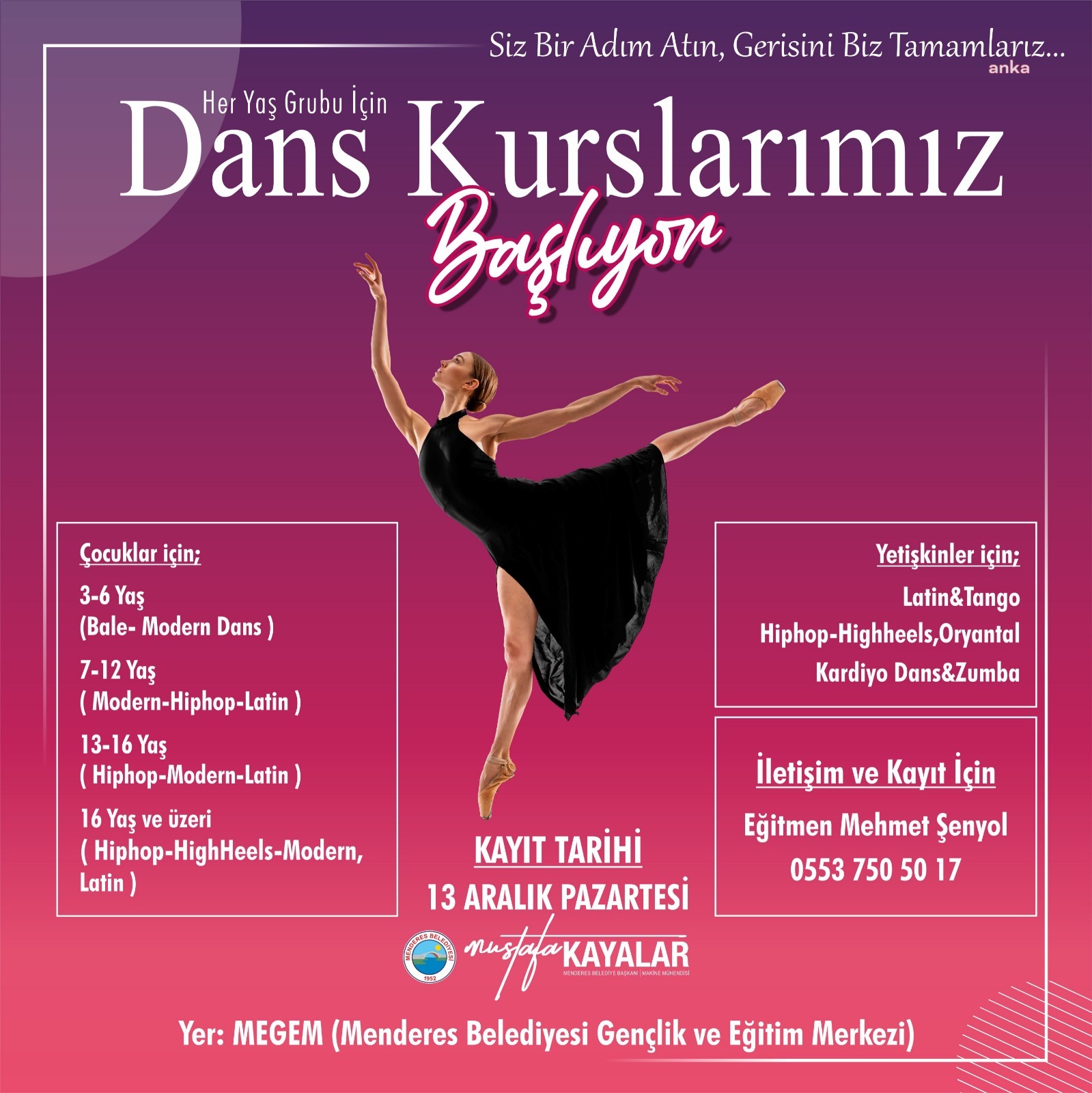MENDERES’TE DANS KURSLARI BAŞLIYOR