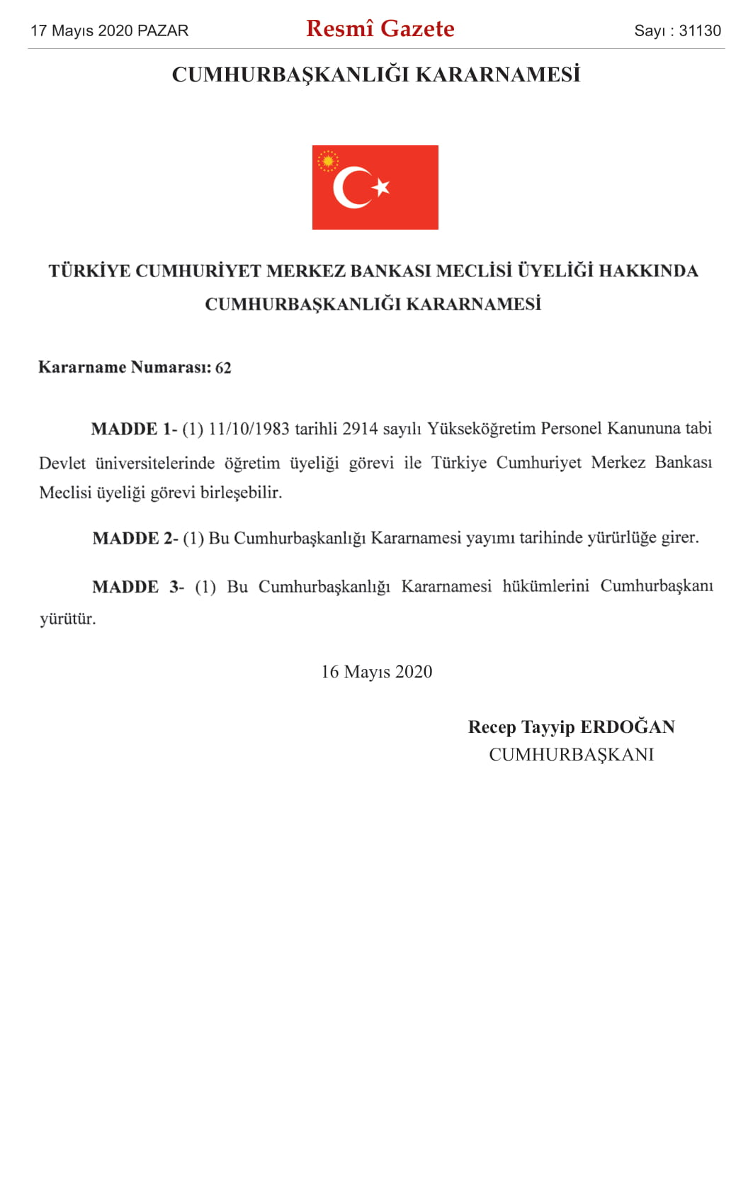 MERKEZ BANKASI MECLİS ÜYELİĞİNE KİM ATANACAK